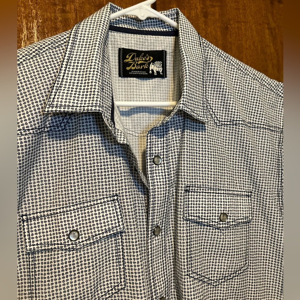 Duke’s Bark American Sportwear Short Sleeve Pearl Button Snap Shirt - Picture 3 of 8